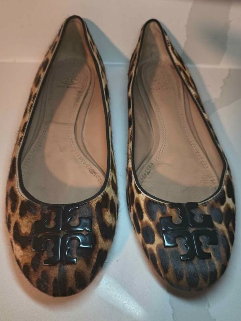Tory Burch Leopard-Print Minnie Ballet Flats - Black & Brown